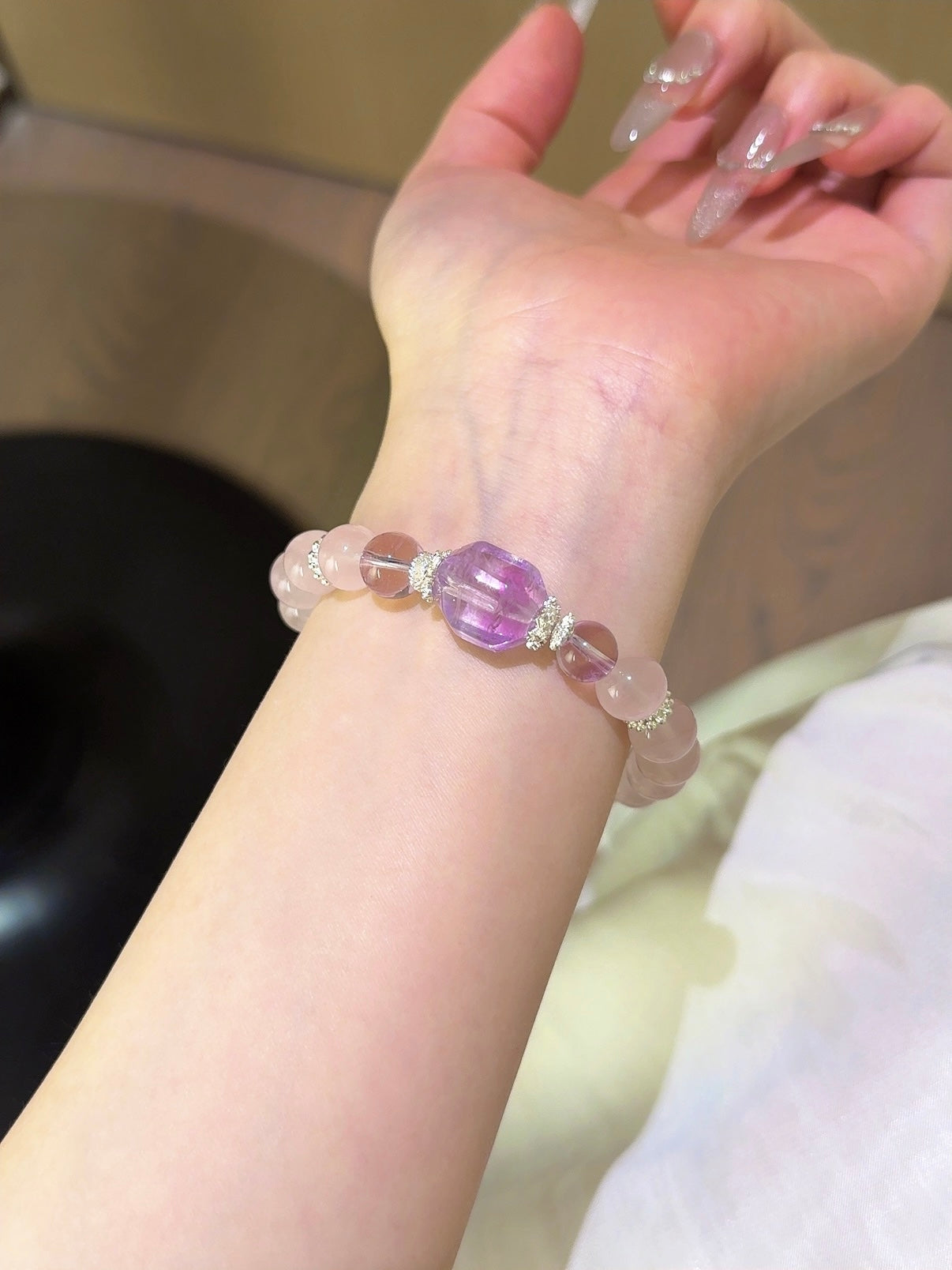 ▫️▪️ Pink crystal amethyst conformal bracelet
